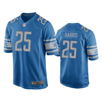 Men Detroit Lions #25 Will Harris Blue Game Jersey