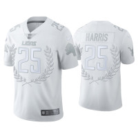 Men Detroit Lions #25 Will Harris White Vapor Limited Platinum Jersey