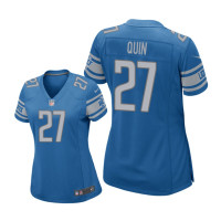 Women Detroit Lions #27 Blue Glover Quin Nike Game Jersey