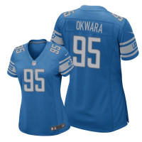 Women Detroit Lions #95 Blue Romeo Okwara Nike Game Jersey